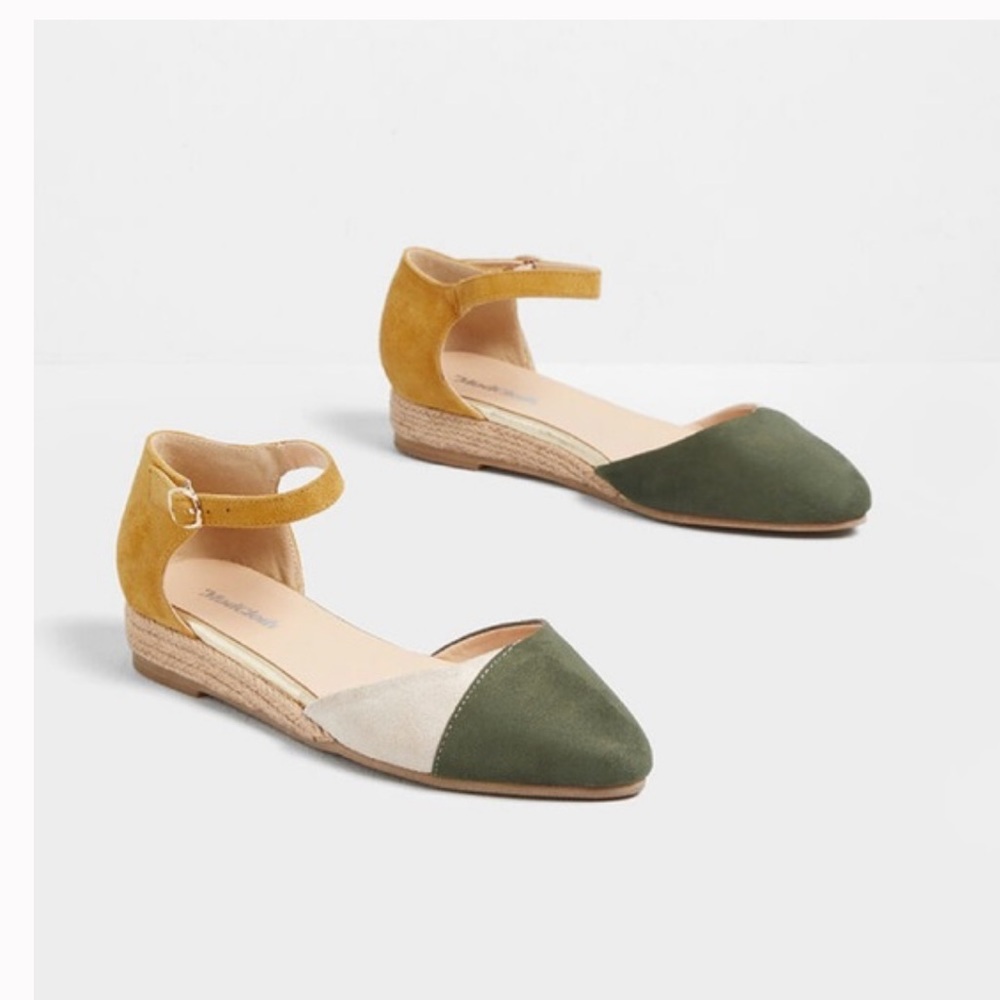 ModCloth Color Block Suede Flats